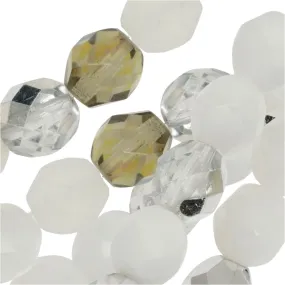 Czech Fire Polished Glass Beads, Faceted Round 8mm, Apparition Mix (19 Pieces)