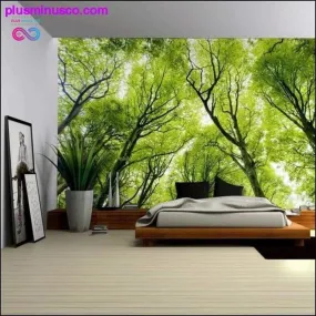 Nature Wall Tapestry Tree Forest Starry Sky Psychedelic